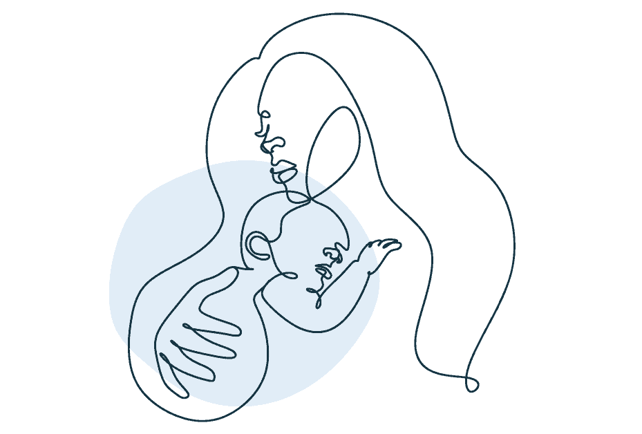 Mother holds newborn close